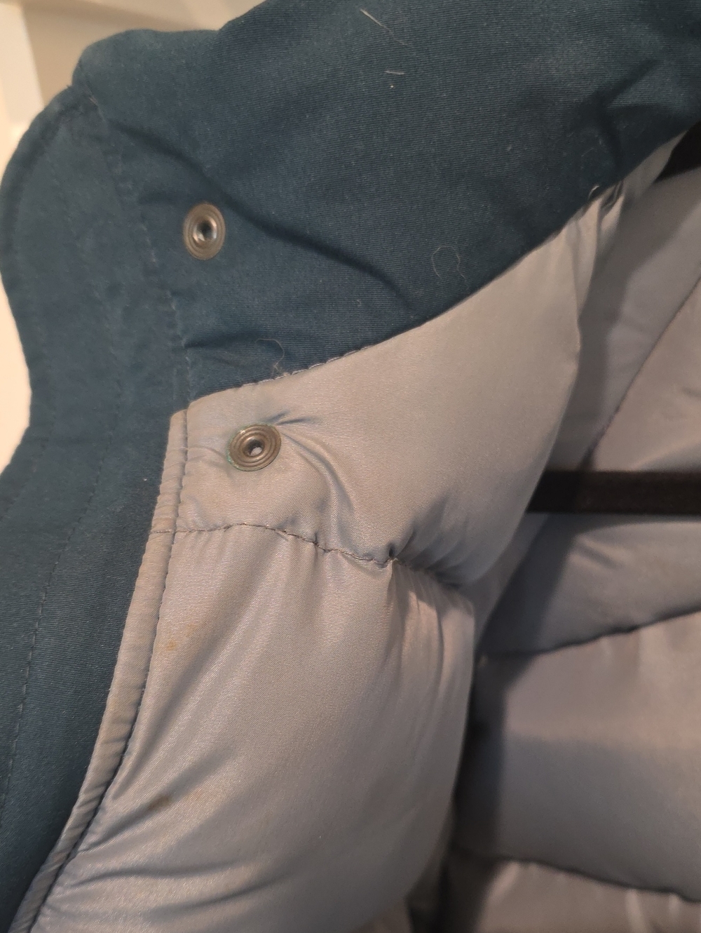 Vintage Eddie Bauer Dark Blue Field Jacket with Hood GOOSE DOWN - Picture 7 of 9